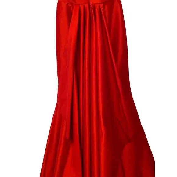 Flash by Mac Duggal Red Off the Shoulder Mermaid Style Dress Size 4